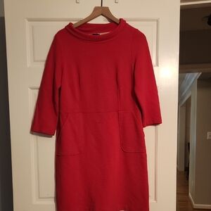 Boden Vibrant Red Long Sleeve Dress